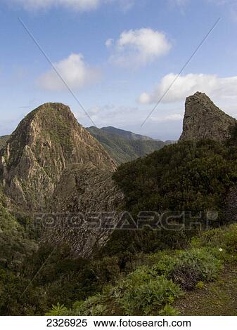 Rock formations on mountain, Cumbre ce Tajaque, La Gomera, Canary Islands, Spain View Large Photo Image Stock Photography - Rock formations on mountain, Cumbre ce Tajaque, La Gomera, Canary Islands, Spain . Fotosearch