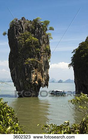 Stock Image - Rock islet Ko Tapu, Ao Phang Nga National Marine Park, Thailand . Fotosearch