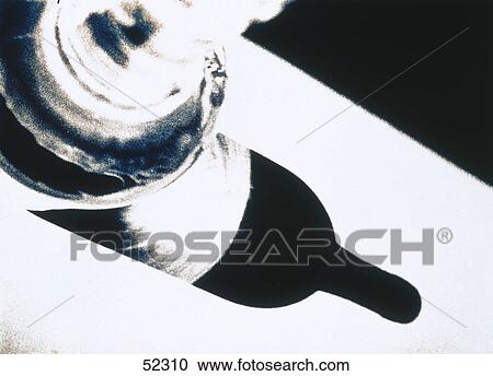 Stock Image - Shadow of bottle of wine . Fotosearch