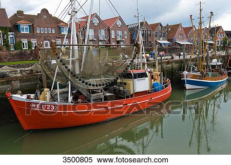 Shrimp boats in Neuharlingersiel harbour, Germany View Large Photo Image Stock Photography - Shrimp boats in Neuharlingersiel harbour, Germany . Fotosearch