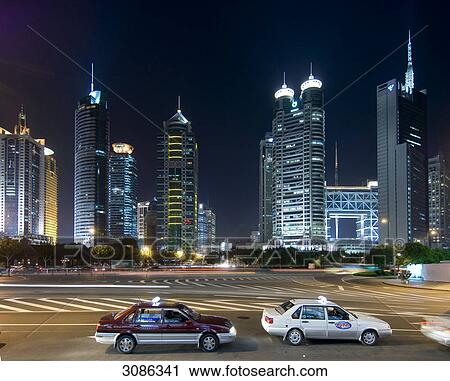 Skyscraper in Pudong, Shanghai, China View Large Photo Image Stock Image - Skyscraper in Pudong, Shanghai, China . Fotosearch