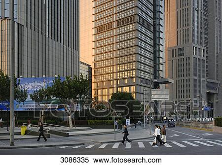 Skyscrapers in Pudong, Shanghai, China View Large Photo Image Stock Photography - Skyscrapers in Pudong, Shanghai, China . Fotosearch