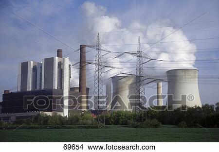 Smoke emitting from smokestacks, Germany View Large Photo Image Picture - Smoke emitting from smokestacks, Germany . Fotosearch