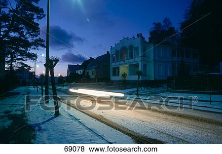 Snow on road, Middelhagen, Ruegen, Mecklenburg-Western Pomerania, Germany View Large Photo Image Stock Photo - Snow on road, Middelhagen, Ruegen, Mecklenburg-Western Pomerania, Germany . Fotosearch