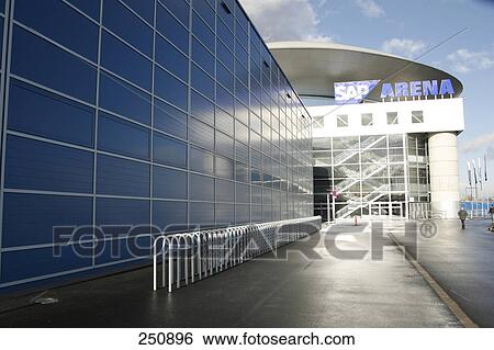 Stadium in city, SAP Arena, Mannheim, Germany View Large Photo Image Stock Photograph - Stadium in city, SAP Arena, Mannheim, Germany . Fotosearch