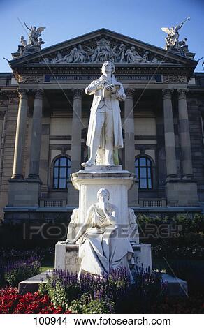 Picture - Statue in front of theater, Wiesbaden, Germany . Fotosearch