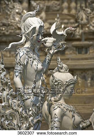 Statue in the temple Wat Rong Khun, Chiang Rai, Thailand View Large Photo Image Stock Photo - Statue in the temple Wat Rong Khun, Chiang Rai, Thailand . Fotosearch