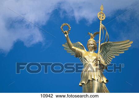 Statue of Nike, Goddess Of Victory, Berlin, Germany View Large Photo Image Stock Image - Statue of Nike, Goddess Of Victory, Berlin, Germany . Fotosearch