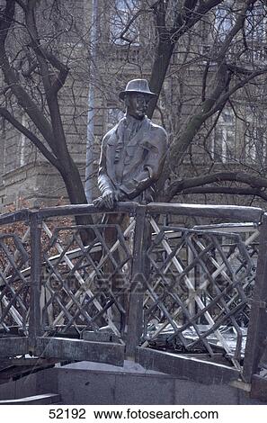 Stock Image - Statue on bridge, Budapest, Hungary . Fotosearch