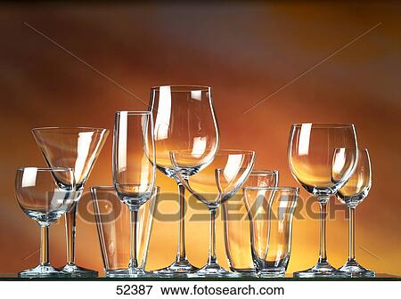 Stem glasses in row View Large Photo Image Stock Photo - Stem glasses in row . Fotosearch