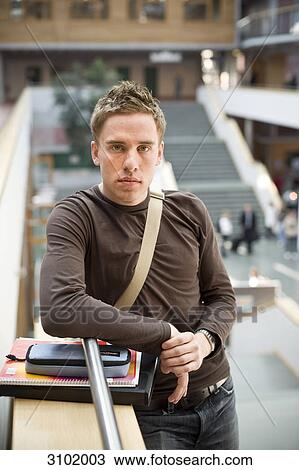 Stock Image - Student studying at Viadrina European University, Frankfurt/Oder, Brandenburg, Germany, Europe . Fotosearch