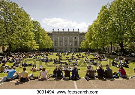 Picture - Students on campus of Humboldt University, Berlin, Germany, Europe . Fotosearch