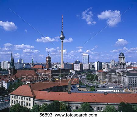 Stock Image - Television tower in city, Berlin, Germany . Fotosearch