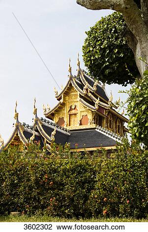 Stock Image - Temple Wat Banden in Mae Taeng, Chiang Mai, Thailand . Fotosearch
