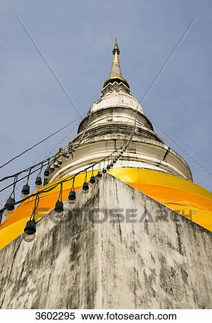 Temple Wat Phra Singh, Chiang Mai, Thailand, worm's eye view View Large Photo Image Stock Photography - Temple Wat Phra Singh, Chiang Mai, Thailand, worm's eye view . Fotosearch