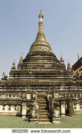Stock Image - Temple Wat Watcheatawam, Chiang Mai, Thailand . Fotosearch