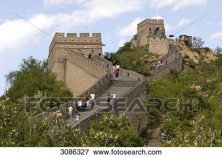 the Great Wall of China near Badaling, China View Large Photo Image Stock Photo - the Great Wall of China near Badaling, China . Fotosearch