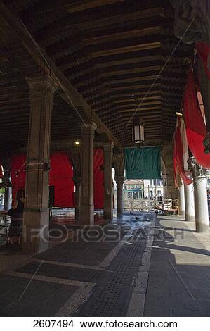 Picture - Tourist in street market, Rialto Market, Veneto, Venice, Italy . Fotosearch