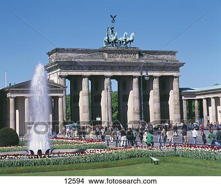 Tourists at city gate, Brandenburg Gate, Berlin, Germany View Large Photo Image Picture - Tourists at city gate, Brandenburg Gate, Berlin, Germany . Fotosearch