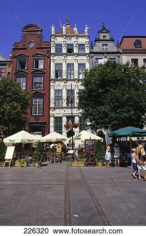 Tourists at market stalls, Long Market, Gdansk, Poland View Large Photo Image Stock Image - Tourists at market stalls, Long Market, Gdansk, Poland . Fotosearch