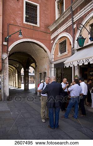 Tourists in street market, Rialto Market, Veneto, Venice, Italy View Large Photo Image Stock Photography - Tourists in street market, Rialto Market, Veneto, Venice, Italy . Fotosearch