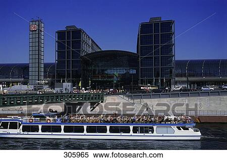Tourists on tour boat in river, Spree River, Germany View Large Photo Image Stock Photography - Tourists on tour boat in river, Spree River, Germany . Fotosearch