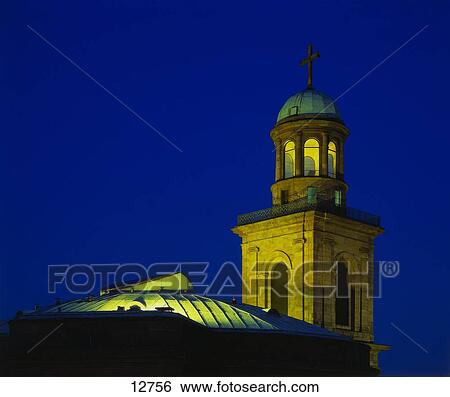 Stock Photograph - Tower of church, Paulskirche, Frankfurt, Hesse, Germany . Fotosearch