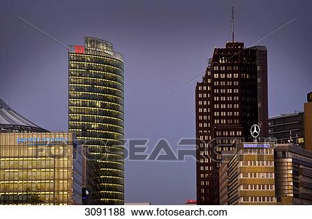 Tower of Deutsche Bahn, BahnTower at Potsdamer Platz, Potsdam Square, Berlin, Germany, Europe View Large Photo Image Stock Photo - Tower of Deutsche Bahn, BahnTower at Potsdamer Platz, Potsdam Square, Berlin, Germany, Europe . Fotosearch