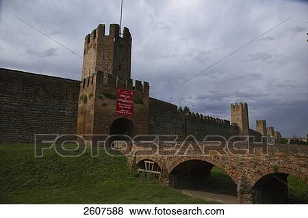Stock Photo - Tower of fort, Montagnana, Veneto, Italy . Fotosearch