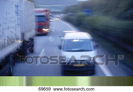 Traffic on highway View Large Photo Image Stock Photo - Traffic on highway . Fotosearch