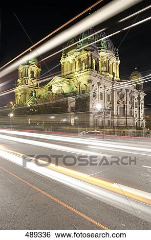 Traffic on road at night, Berlin, Germany View Large Photo Image Stock Photograph - Traffic on road at night, Berlin, Germany . Fotosearch