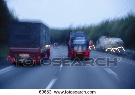 Stock Image - Traffic on road . Fotosearch