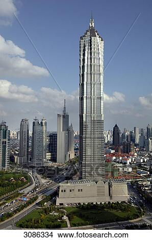 View of Pudong and the Jinmao Tower, Shanghai, China View Large Photo Image Picture - View of Pudong and the Jinmao Tower, Shanghai, China . Fotosearch