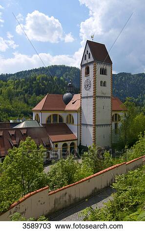 Abbey Saint Mang, Fuessen, Bavaria, Germany, Europe View Large Photo Image Stock Image - Abbey Saint Mang, Fuessen, Bavaria, Germany, Europe . Fotosearch