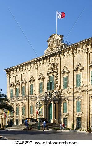 Stock Photo - Auberge de Castille, Valletta, Malta . Fotosearch