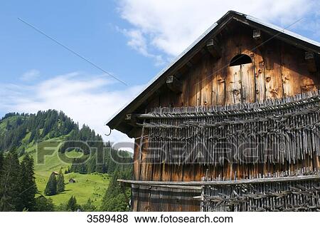 Barn, Baad, Kleinwalsertal, Vorarlberg, Austria, Europe View Large Photo Image Stock Photo - Barn, Baad, Kleinwalsertal, Vorarlberg, Austria, Europe . Fotosearch
