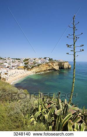 Stock Image - Beach, Carvoeiro, Algarve, Portugal . Fotosearch