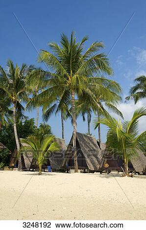 Stock Image - Beach huts, Lamai Beach, Ko Samui, Thailand . Fotosearch