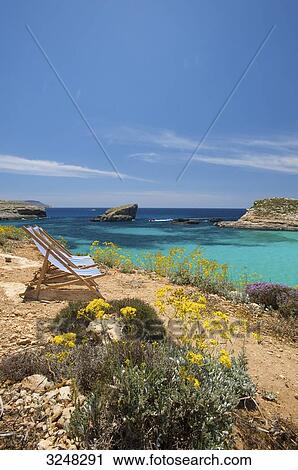 Stock Image - Blue lagoon, Comino, Malta . Fotosearch