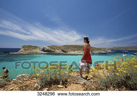 Stock Photograph - Blue Lagoon, Comino, Malta . Fotosearch