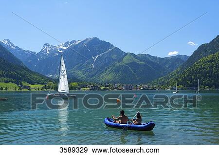 Stock Photo - Boats at Achensee, Tyrol, Austria, Europe . Fotosearch