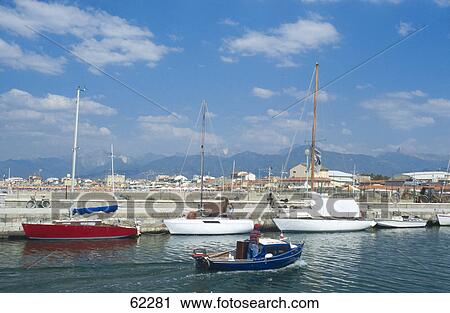 Boats in harbor, Viareggio, Tuscany, Italy View Large Photo Image Stock Image - Boats in harbor, Viareggio, Tuscany, Italy . Fotosearch