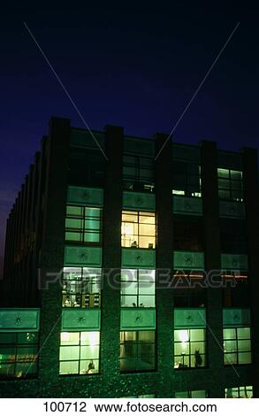 Building in city lit up at night, Frankfurt, Germany, Europe View Large Photo Image Stock Image - Building in city lit up at night, Frankfurt, Germany, Europe . Fotosearch