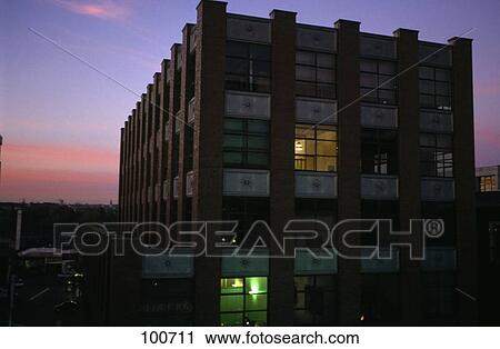 Building lit up at dusk, Frankfurt, Hesse, Germany View Large Photo Image Stock Image - Building lit up at dusk, Frankfurt, Hesse, Germany . Fotosearch