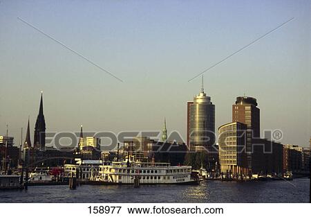 Buildings at waterfront, Hanseatic Trade Center, Speicherstadt, Kehrwieder, Hamburg Harbour, Hamburg, Germany View Large Photo Image Stock Photo - Buildings at waterfront, Hanseatic Trade Center, Speicherstadt, Kehrwieder, Hamburg Harbour, Hamburg, Germany . Fotosearch