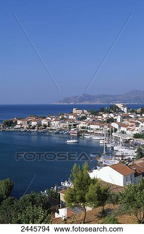 Picture - Buildings at waterfront, Pythagorion, Samos, Aegean Islands, Greece . Fotosearch