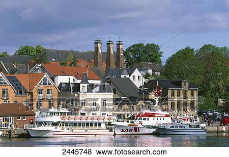 Buildings at waterfront, Schlei, Kappeln, Schleswig-Holstein, Germany View Large Photo Image Stock Photo - Buildings at waterfront, Schlei, Kappeln, Schleswig-Holstein, Germany . Fotosearch