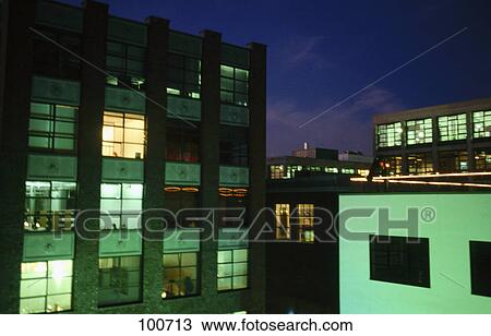 Buildings in city lit up at night, Frankfurt, Germany View Large Photo Image Stock Image - Buildings in city lit up at night, Frankfurt, Germany . Fotosearch