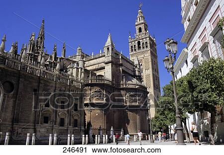 Stock Image - Buildings in city, Seville, Andalusia, Spain . Fotosearch
