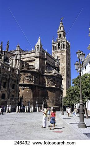 Stock Image - Buildings in city, Seville, Andalusia, Spain . Fotosearch